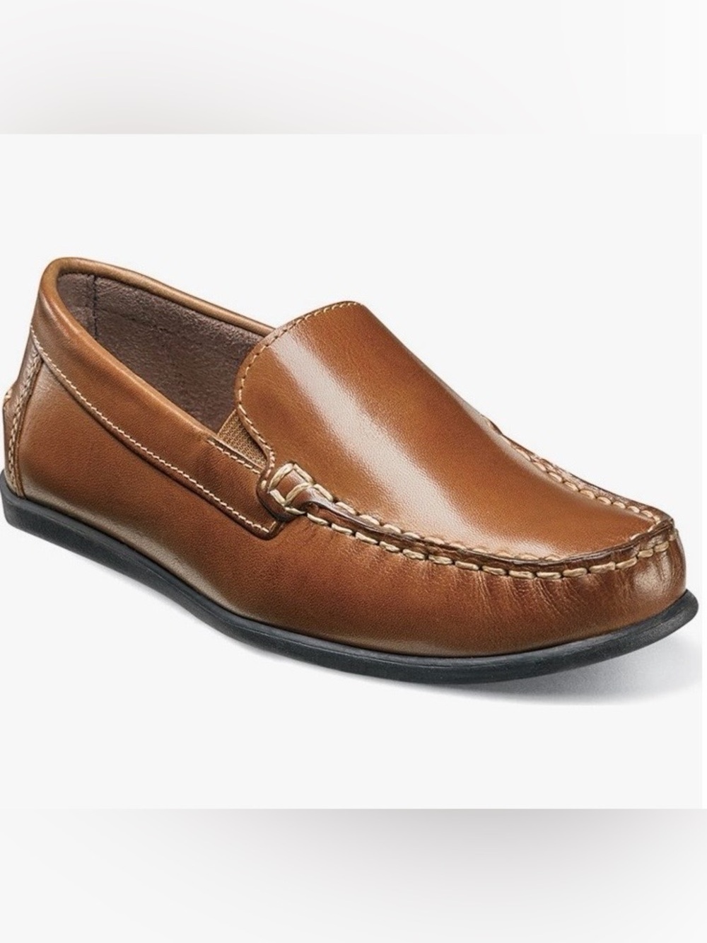 Florsheim Boys' Brown Leather Moccasin Slip-On